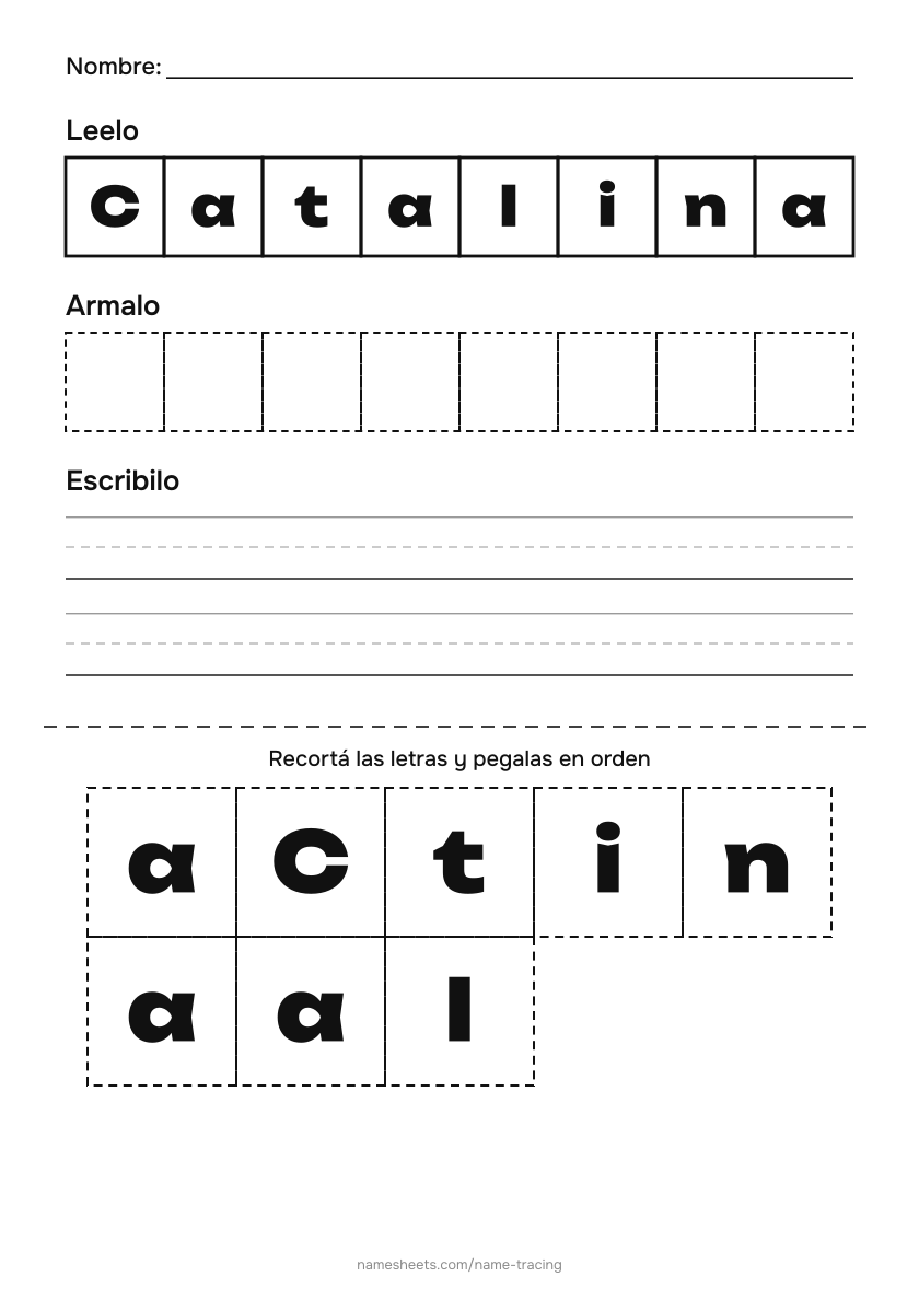 Recortar y pegar: Catalina