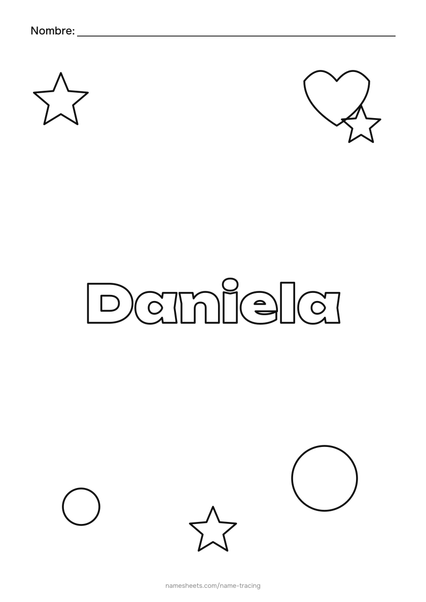 Para colorear: Daniela