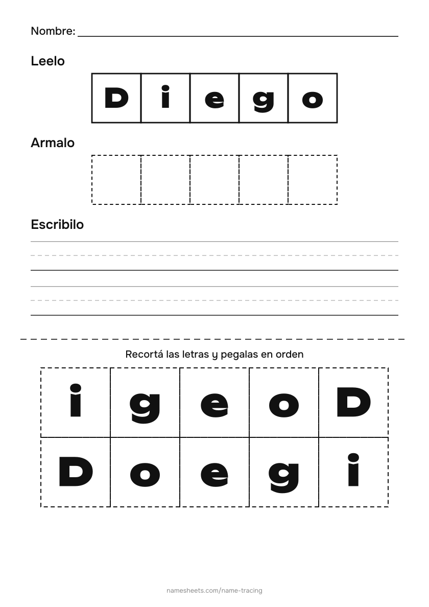 Recortar y pegar: Diego