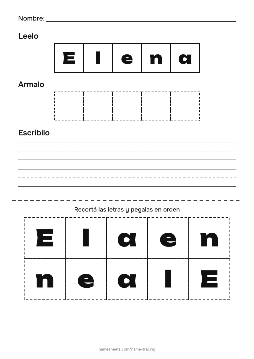 Recortar y pegar: Elena