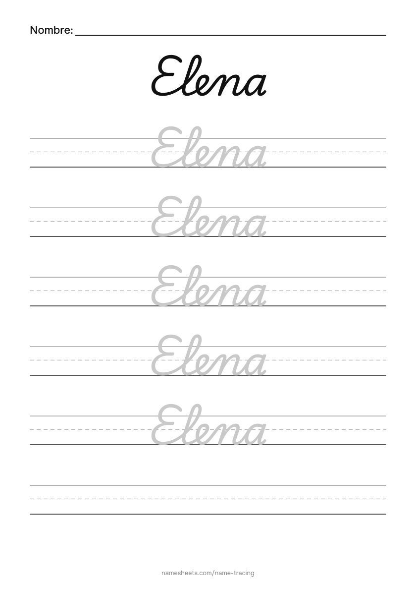 Cursiva: Elena