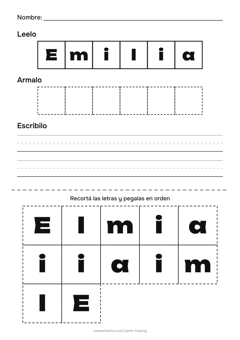 Recortar y pegar: Emilia