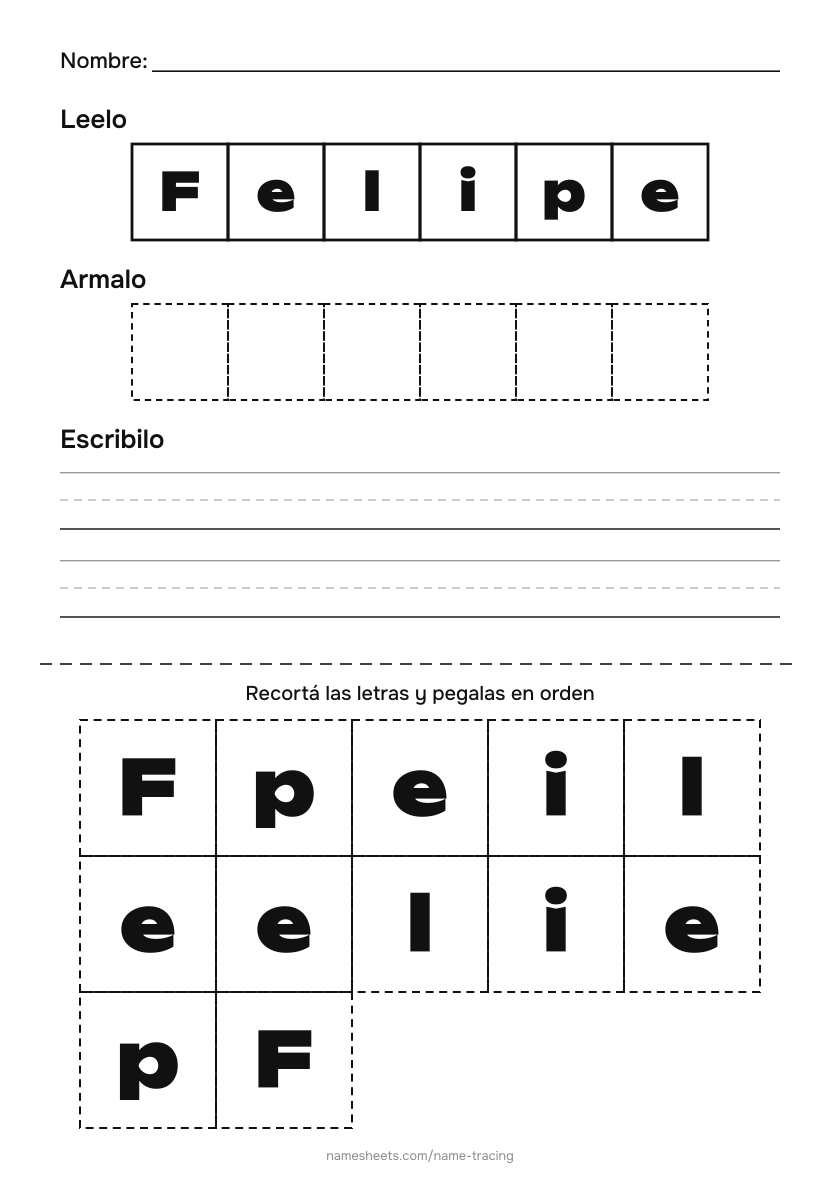 Recortar y pegar: Felipe
