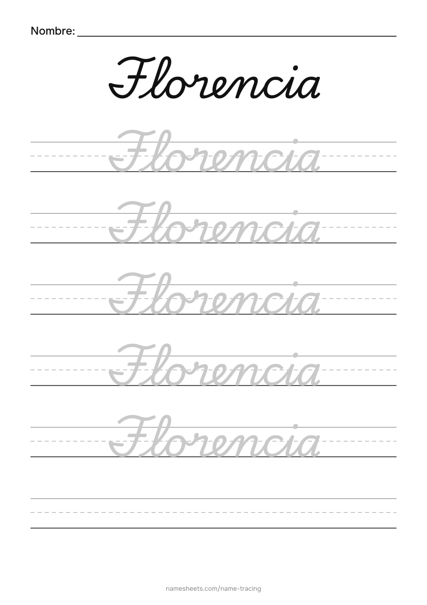 Cursiva: Florencia