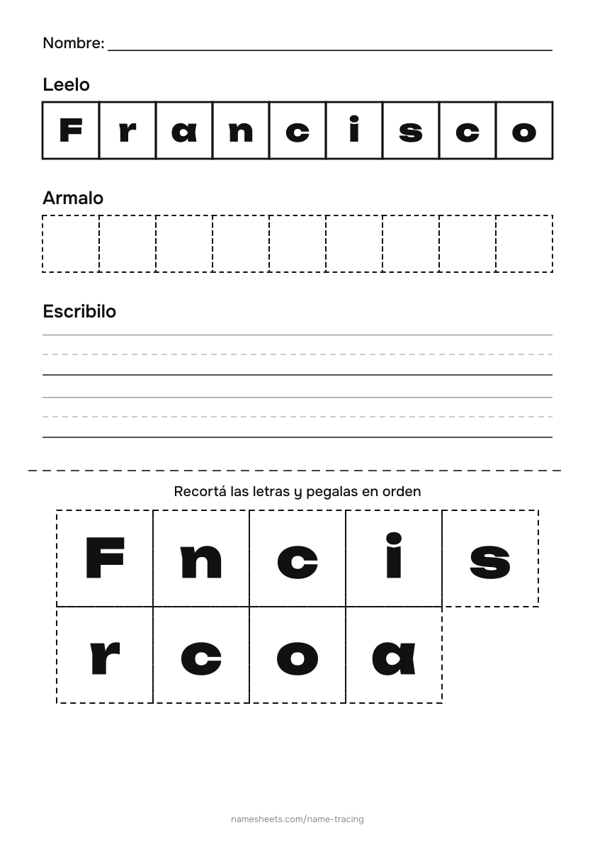 Recortar y pegar: Francisco