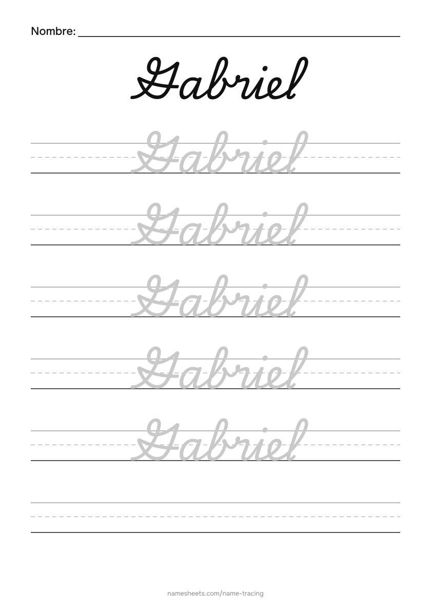 Cursiva: Gabriel