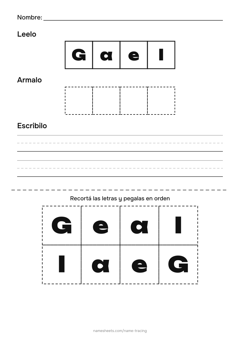 Recortar y pegar: Gael