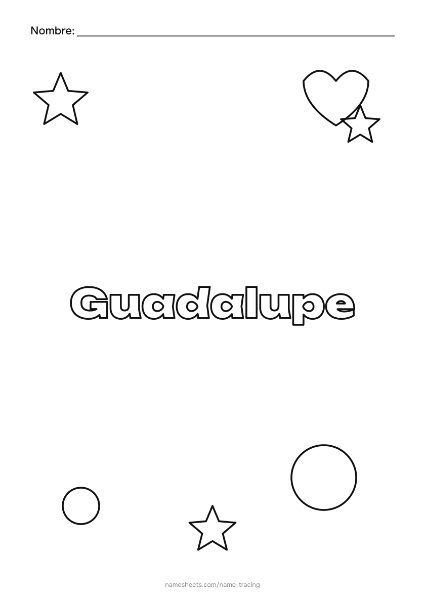 Para colorear: Guadalupe