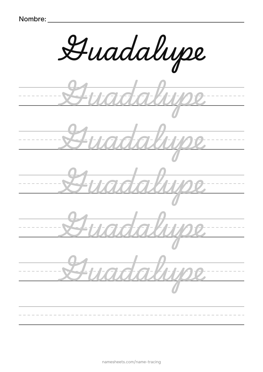 Cursiva: Guadalupe