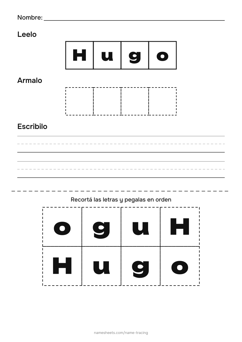 Recortar y pegar: Hugo