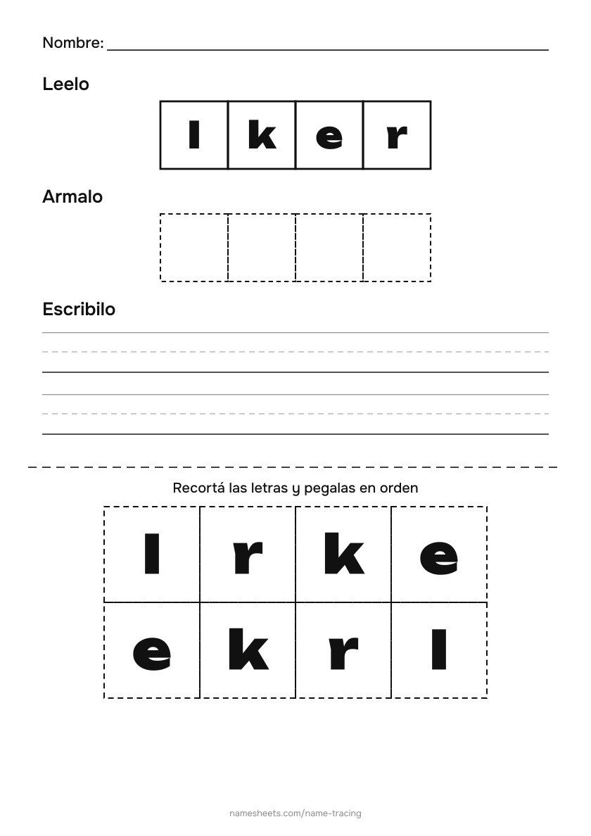 Recortar y pegar: Iker