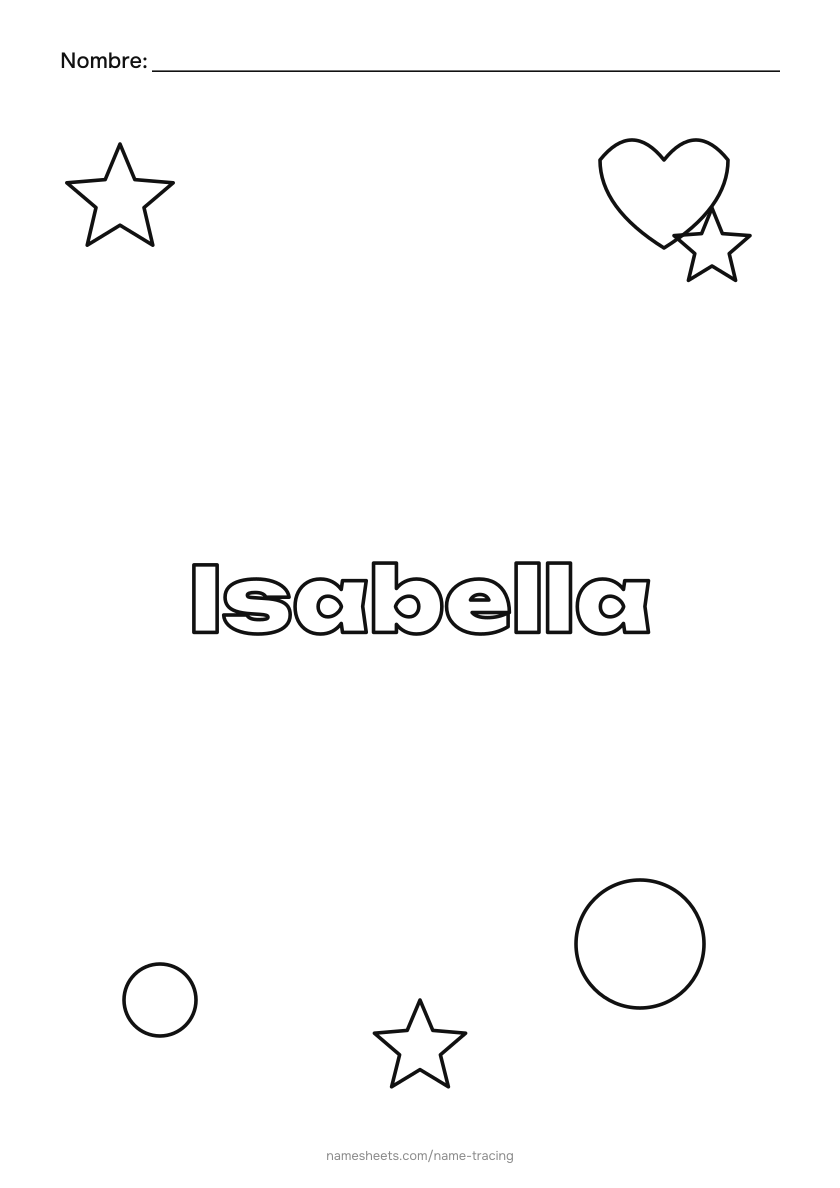 Para colorear: Isabella