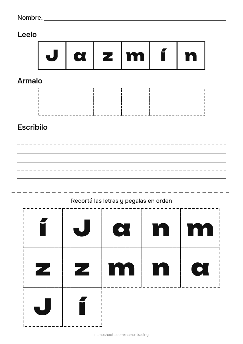 Recortar y pegar: Jazmín