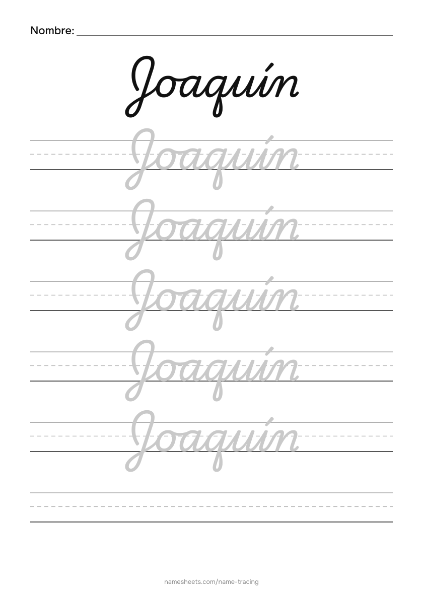 Cursiva: Joaquín