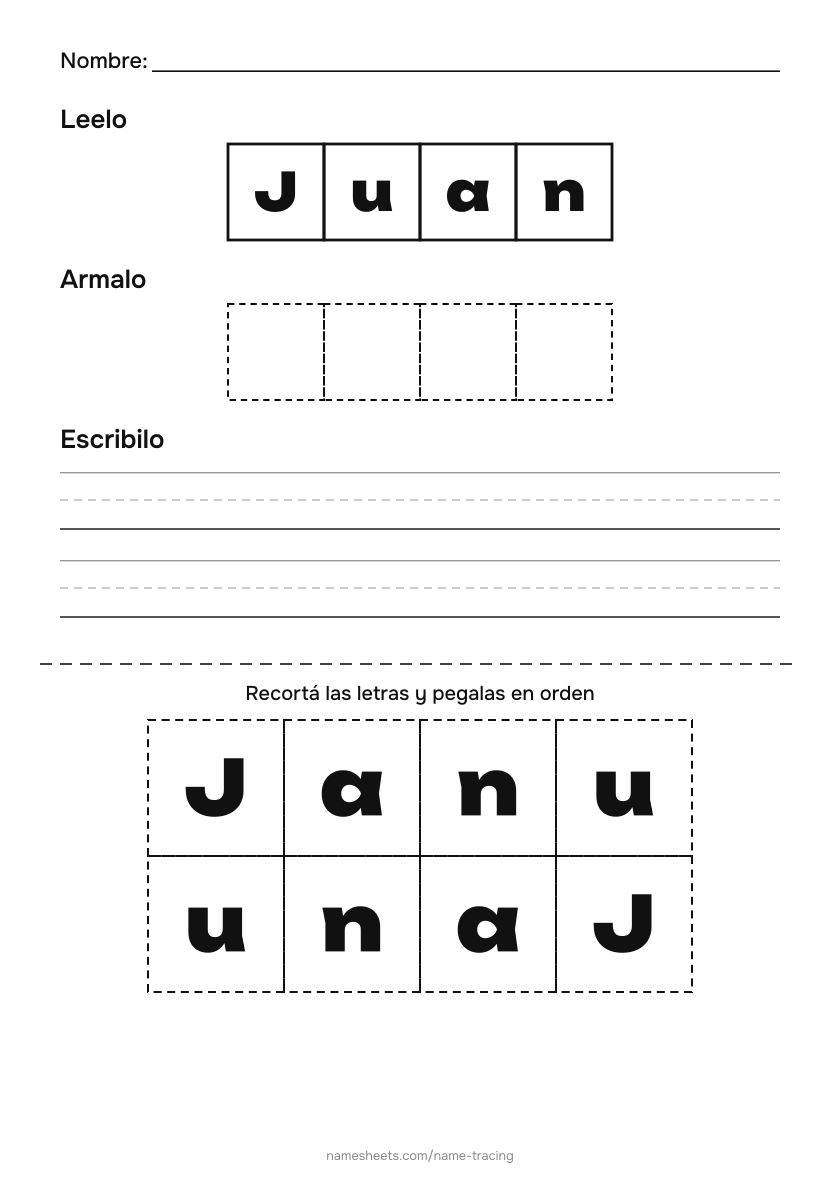 Recortar y pegar: Juan