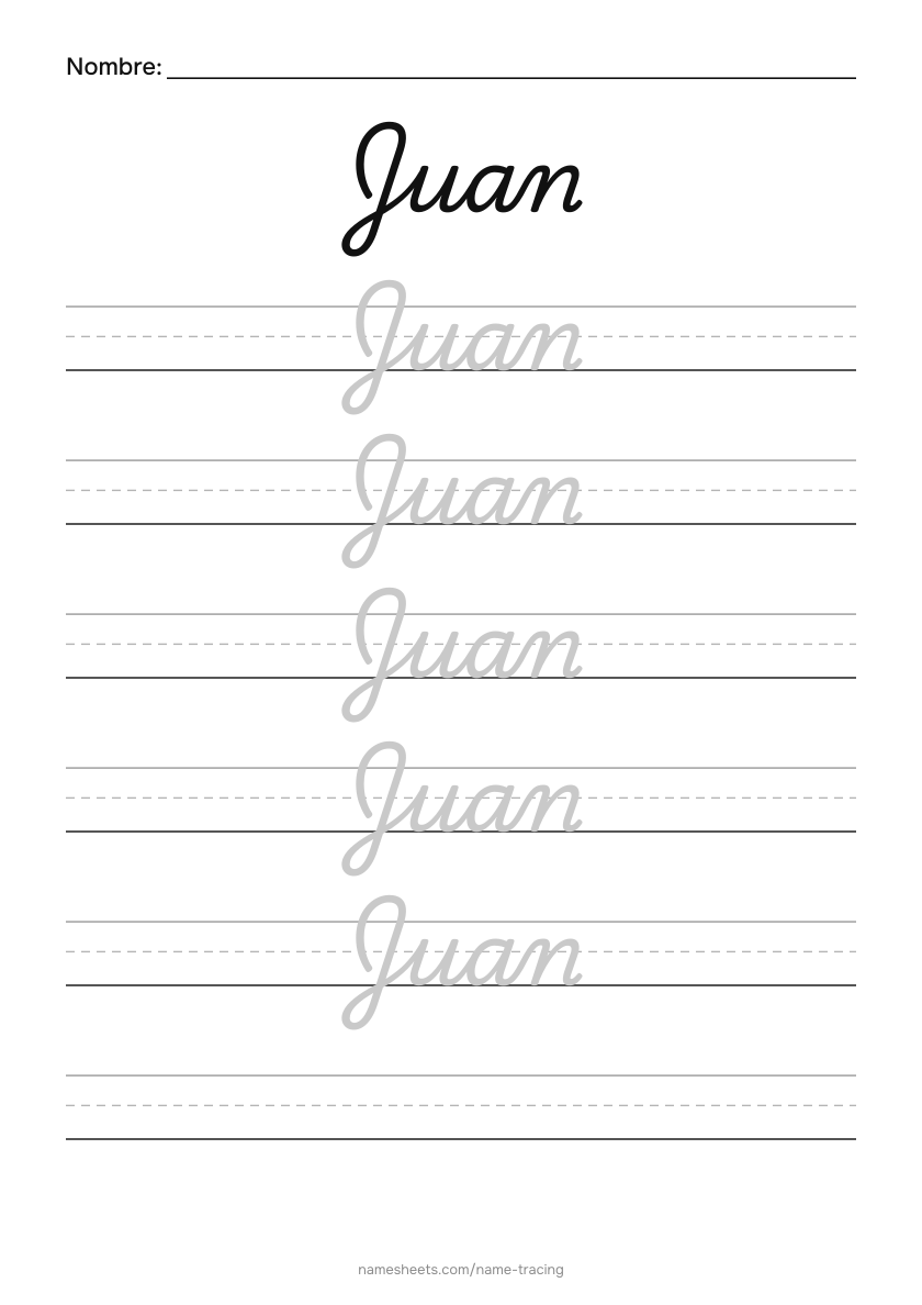 Cursiva: Juan