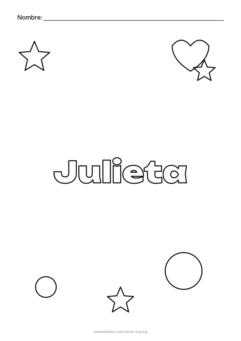 Para colorear: Julieta