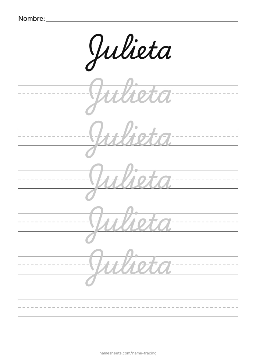 Cursiva: Julieta
