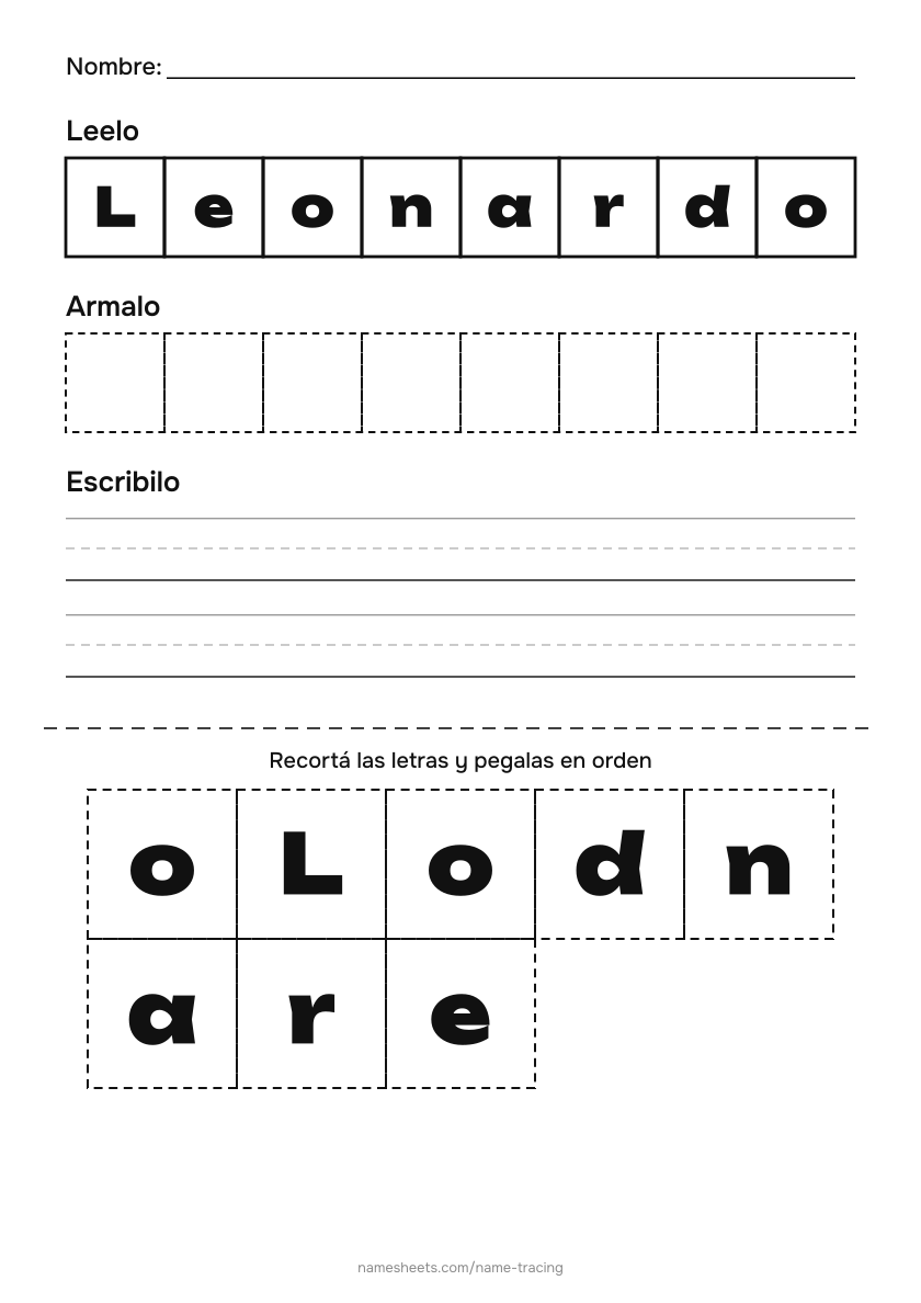 Recortar y pegar: Leonardo