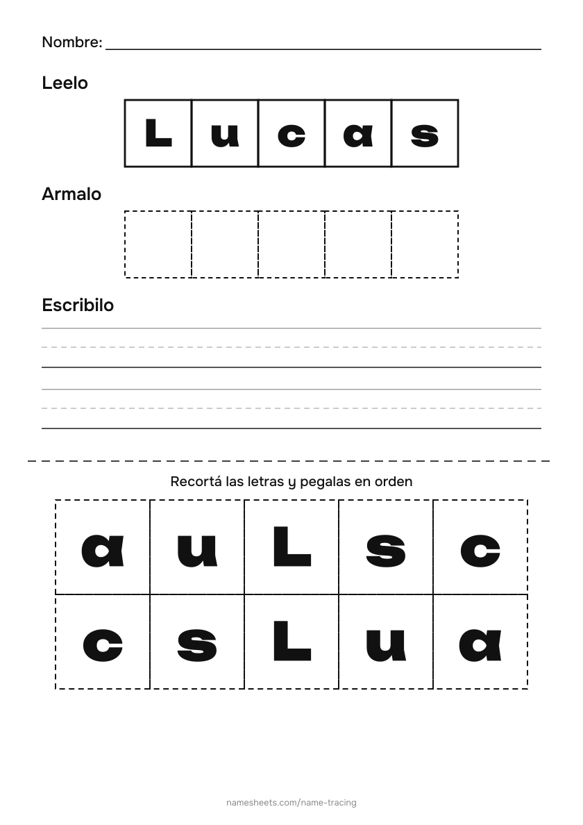 Recortar y pegar: Lucas