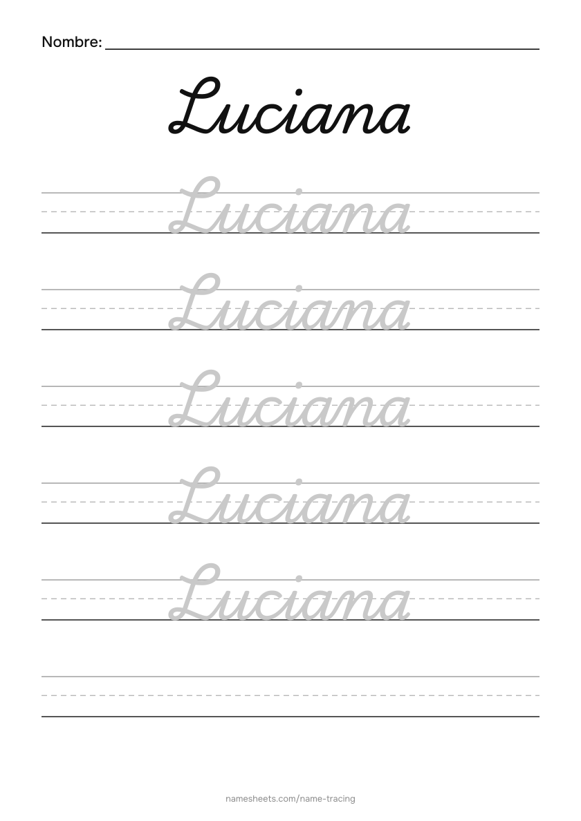 Cursiva: Luciana