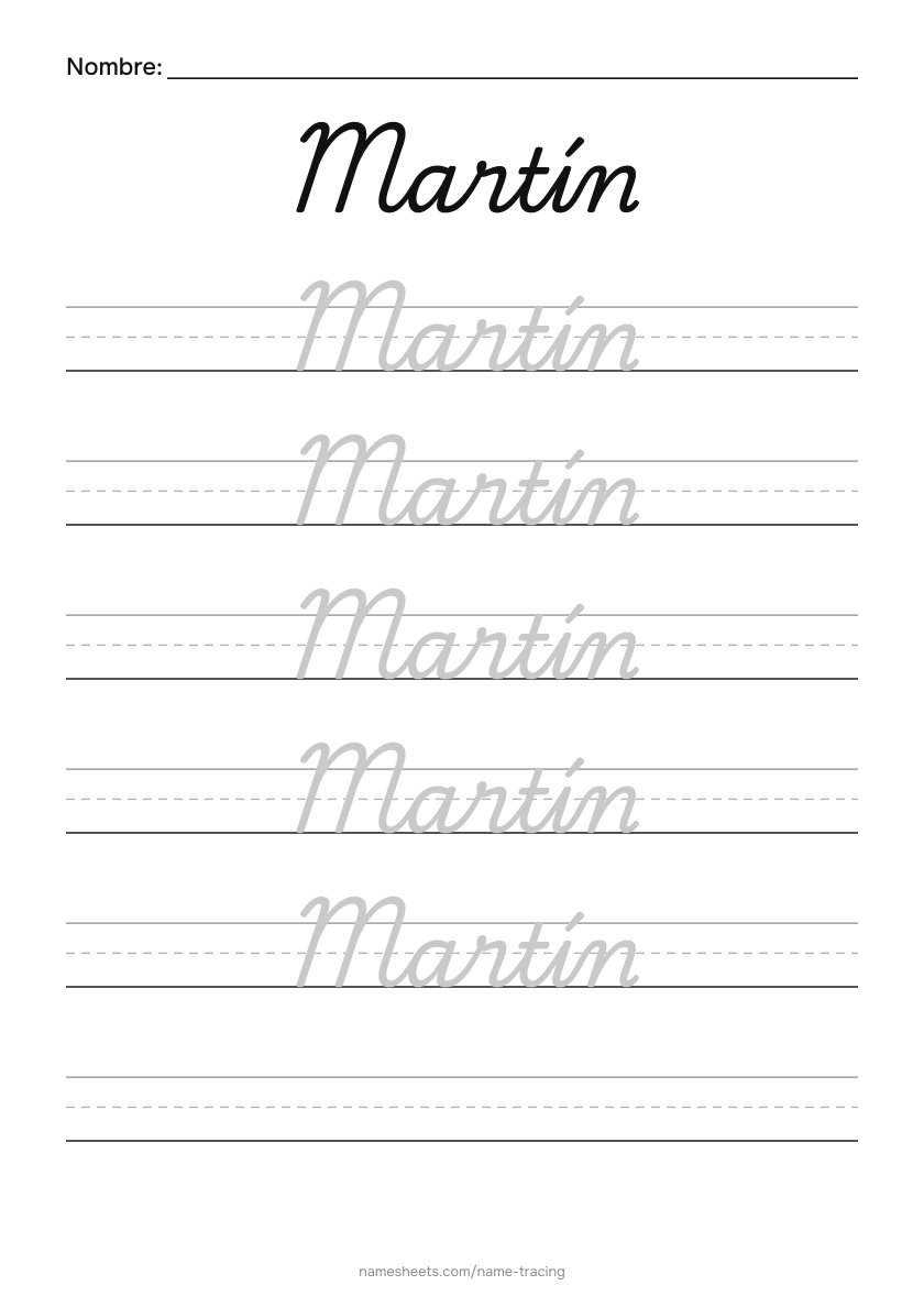 Cursiva: Martín