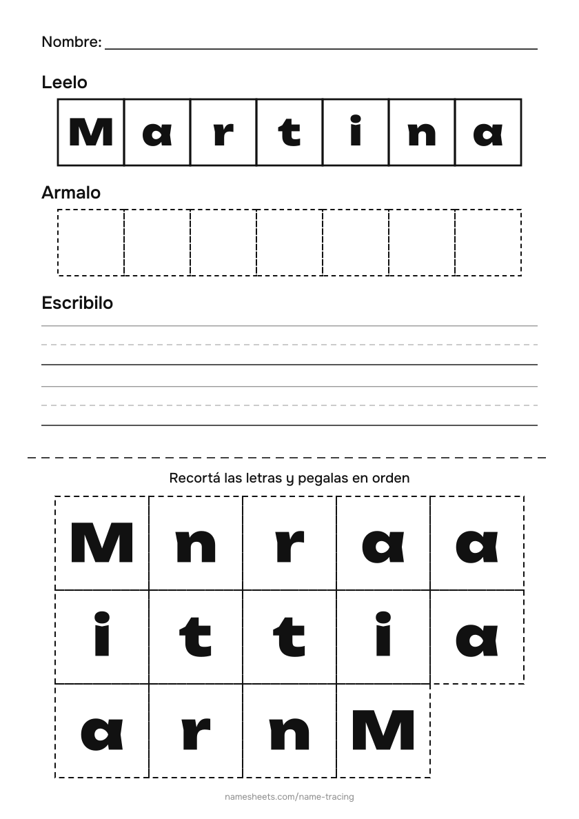 Recortar y pegar: Martina