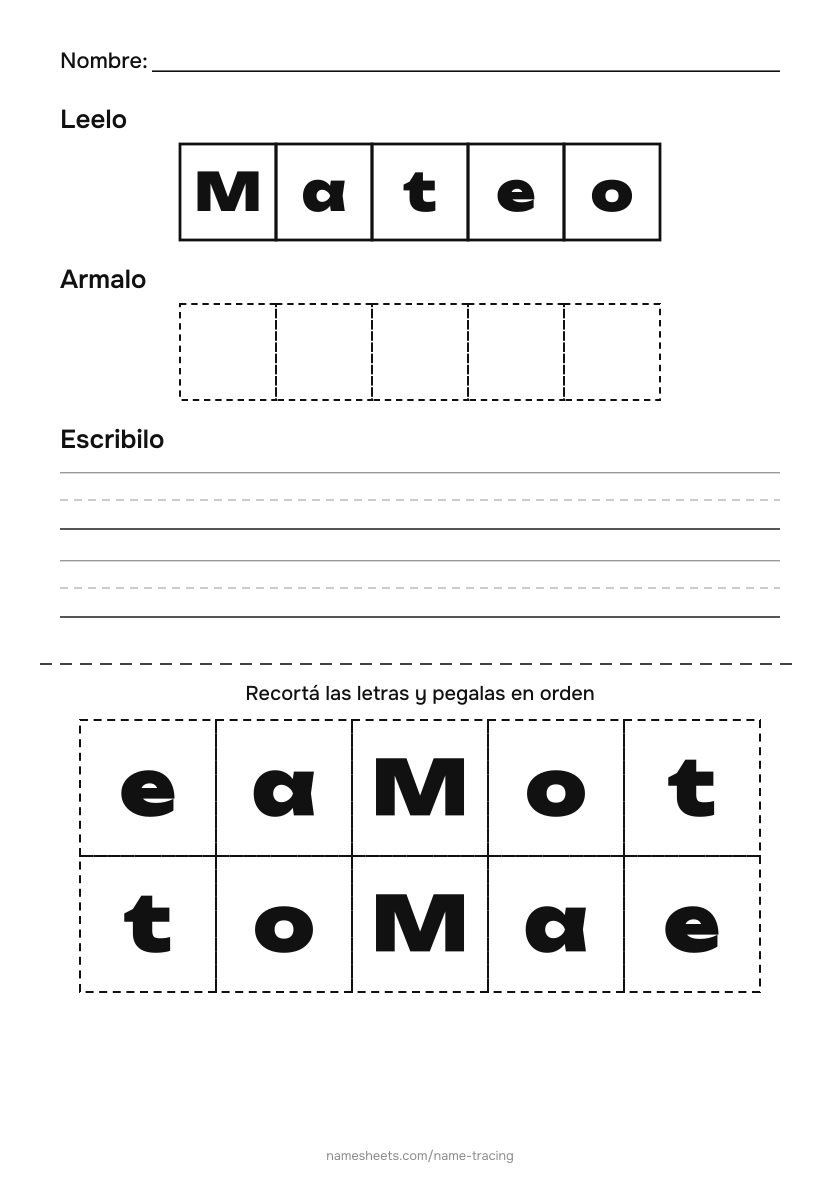 Recortar y pegar: Mateo