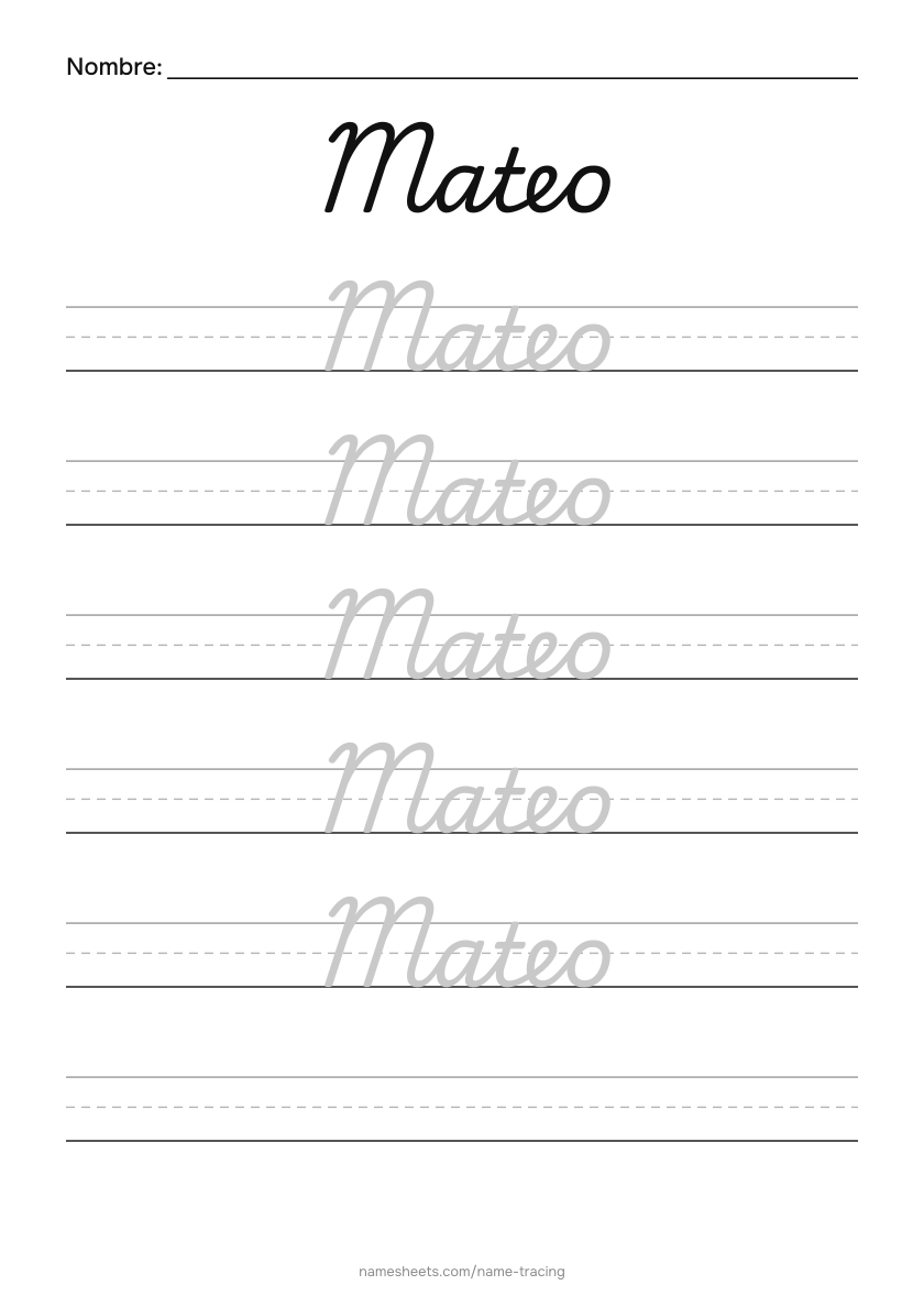Cursiva: Mateo