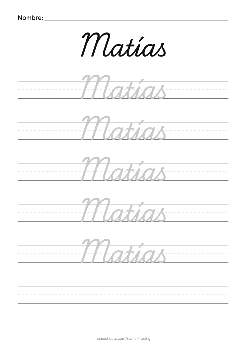 Cursiva: Matías