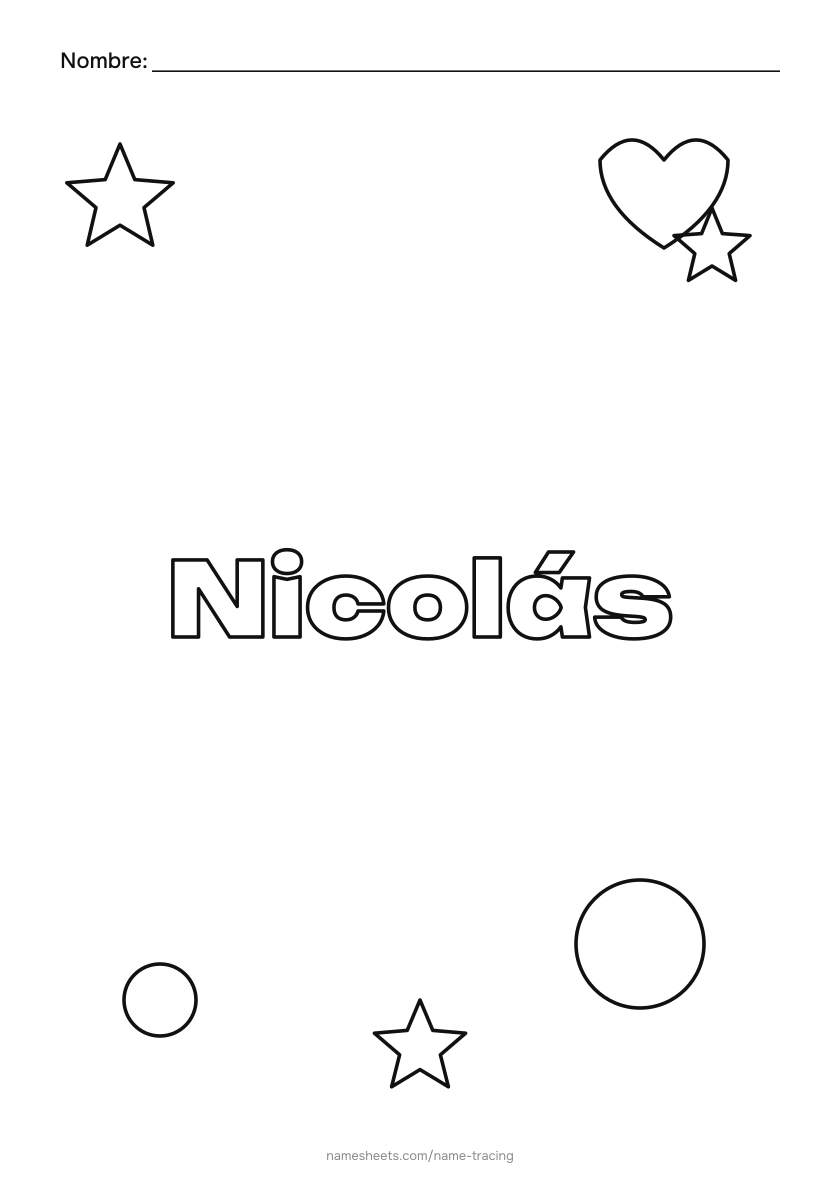 Para colorear: Nicolás