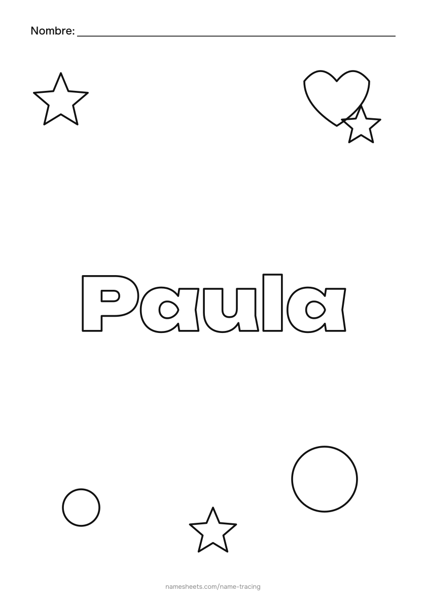 Para colorear: Paula