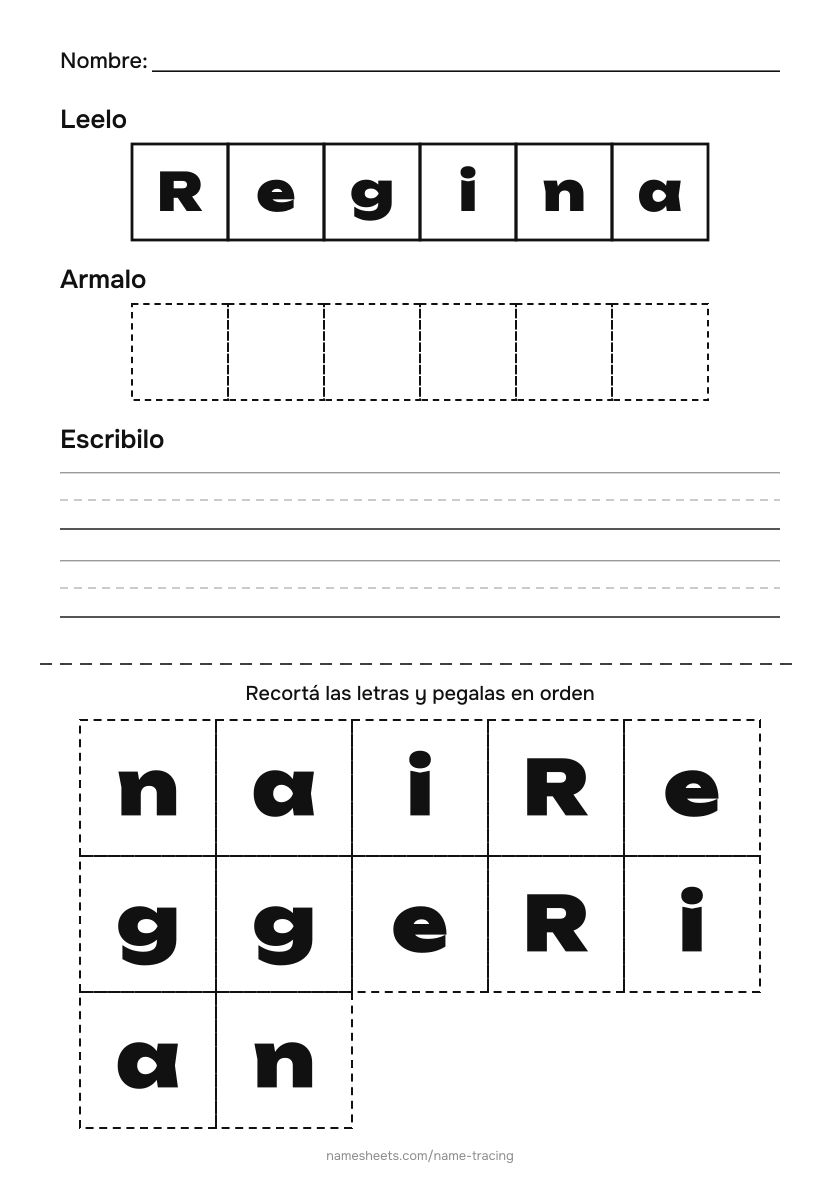 Recortar y pegar: Regina