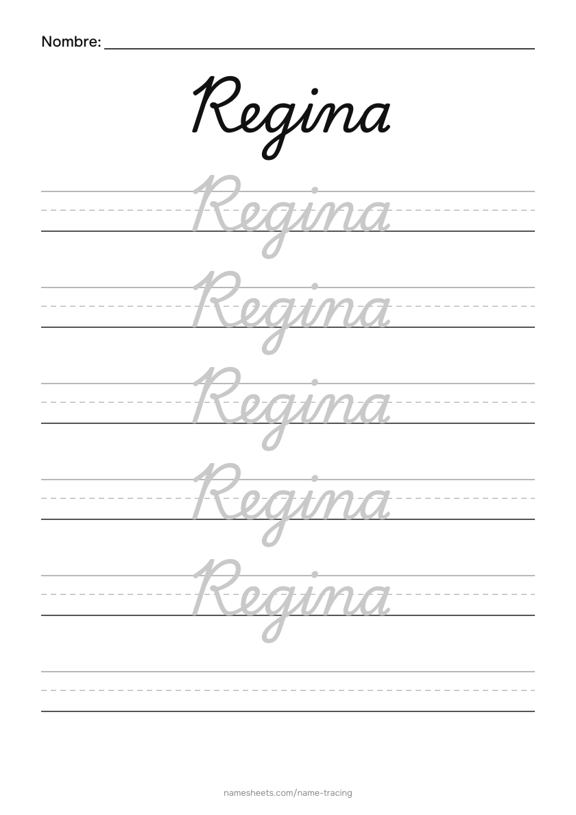 Cursiva: Regina