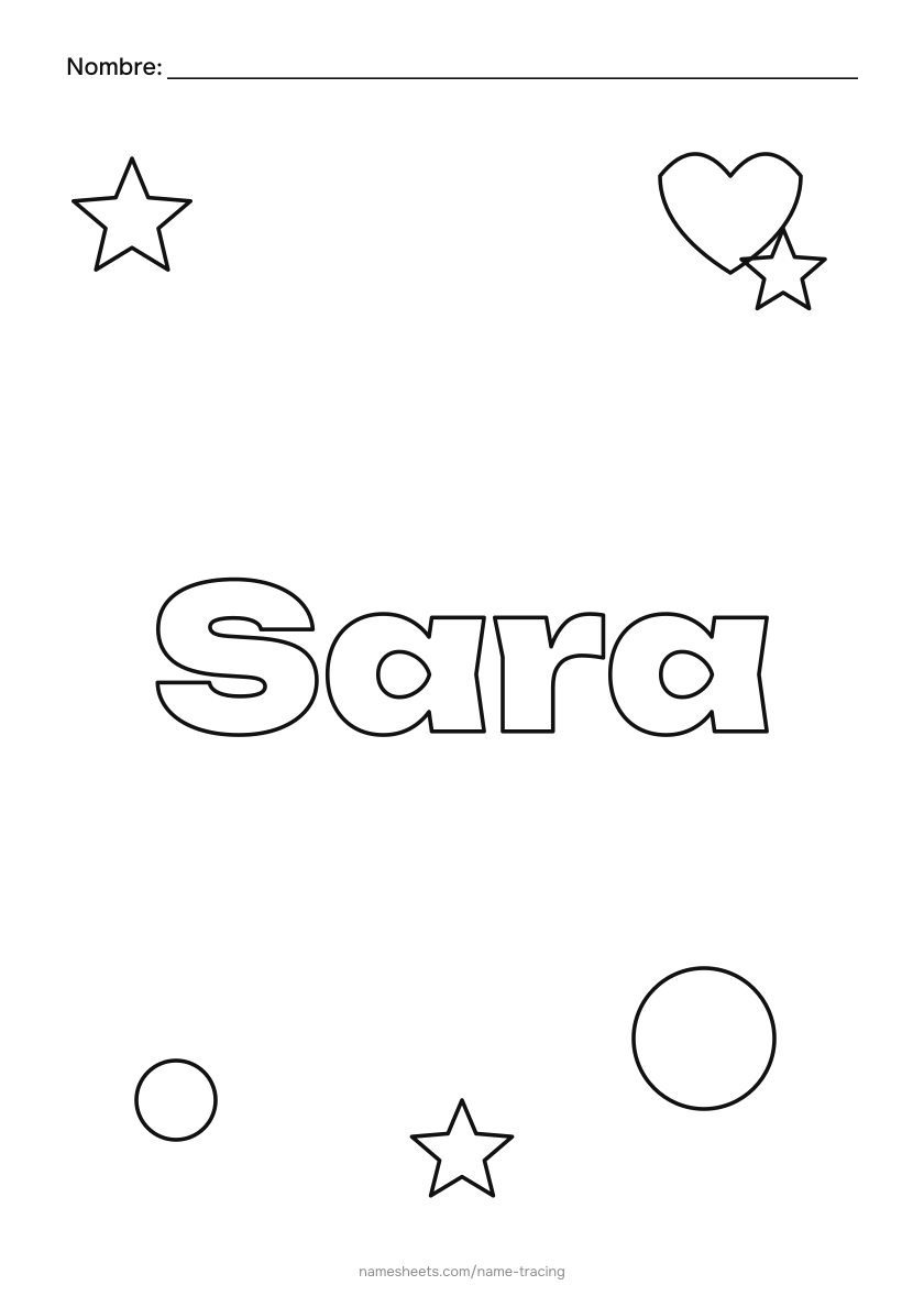 Para colorear: Sara