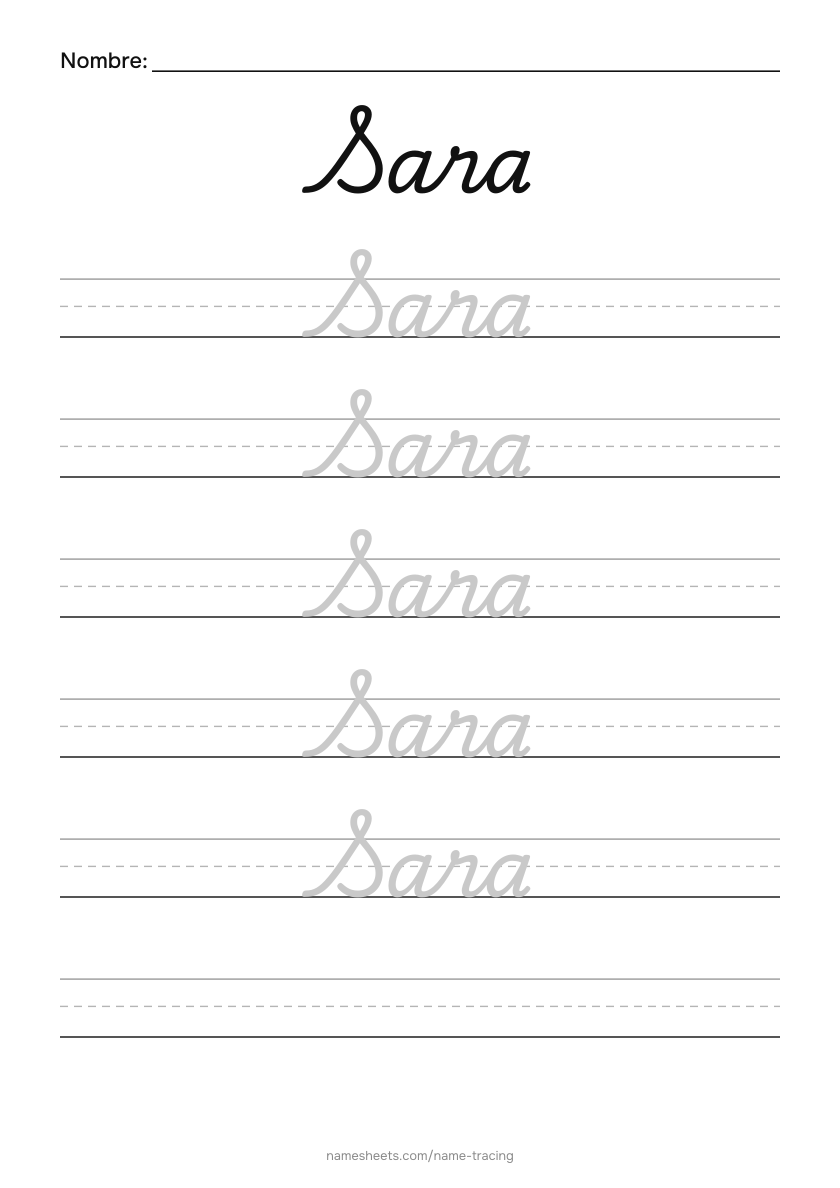 Cursiva: Sara