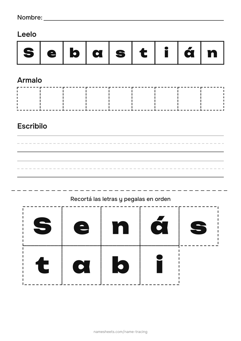 Recortar y pegar: Sebastián