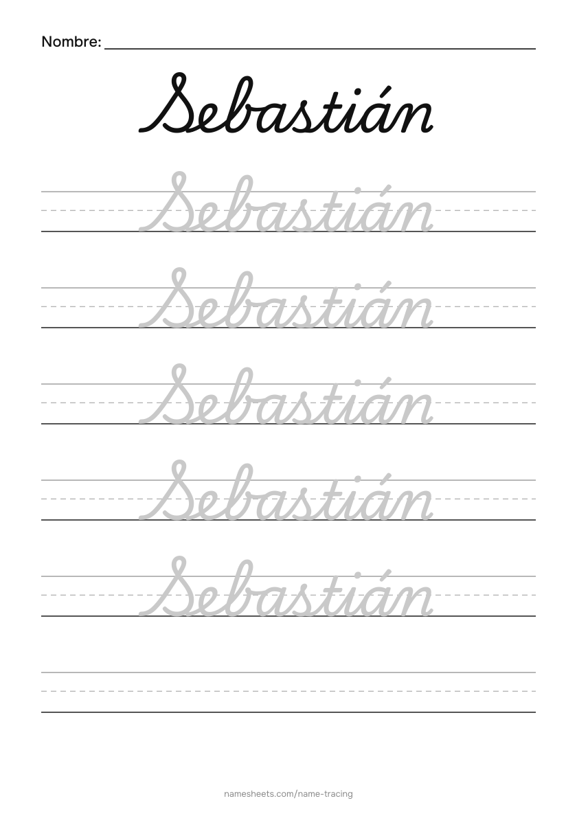 Cursiva: Sebastián