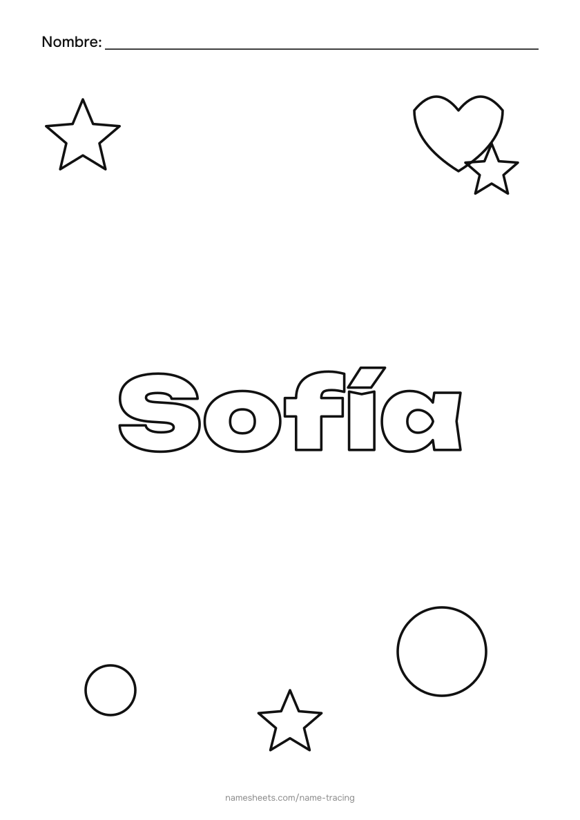 Para colorear: Sofía