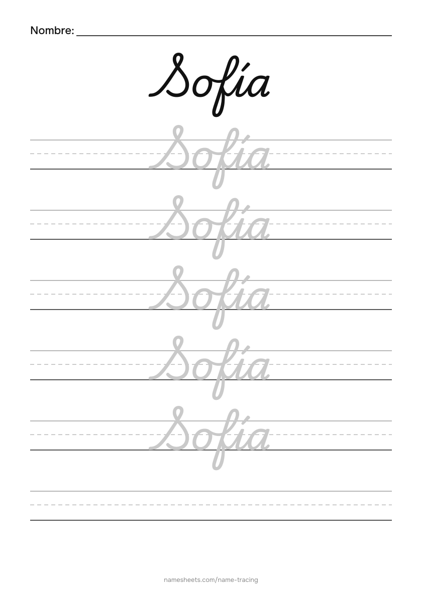 Cursiva: Sofía