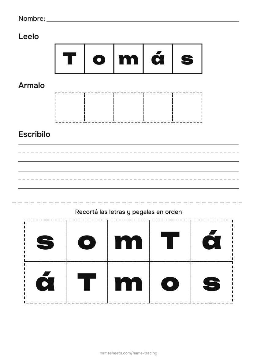 Recortar y pegar: Tomás