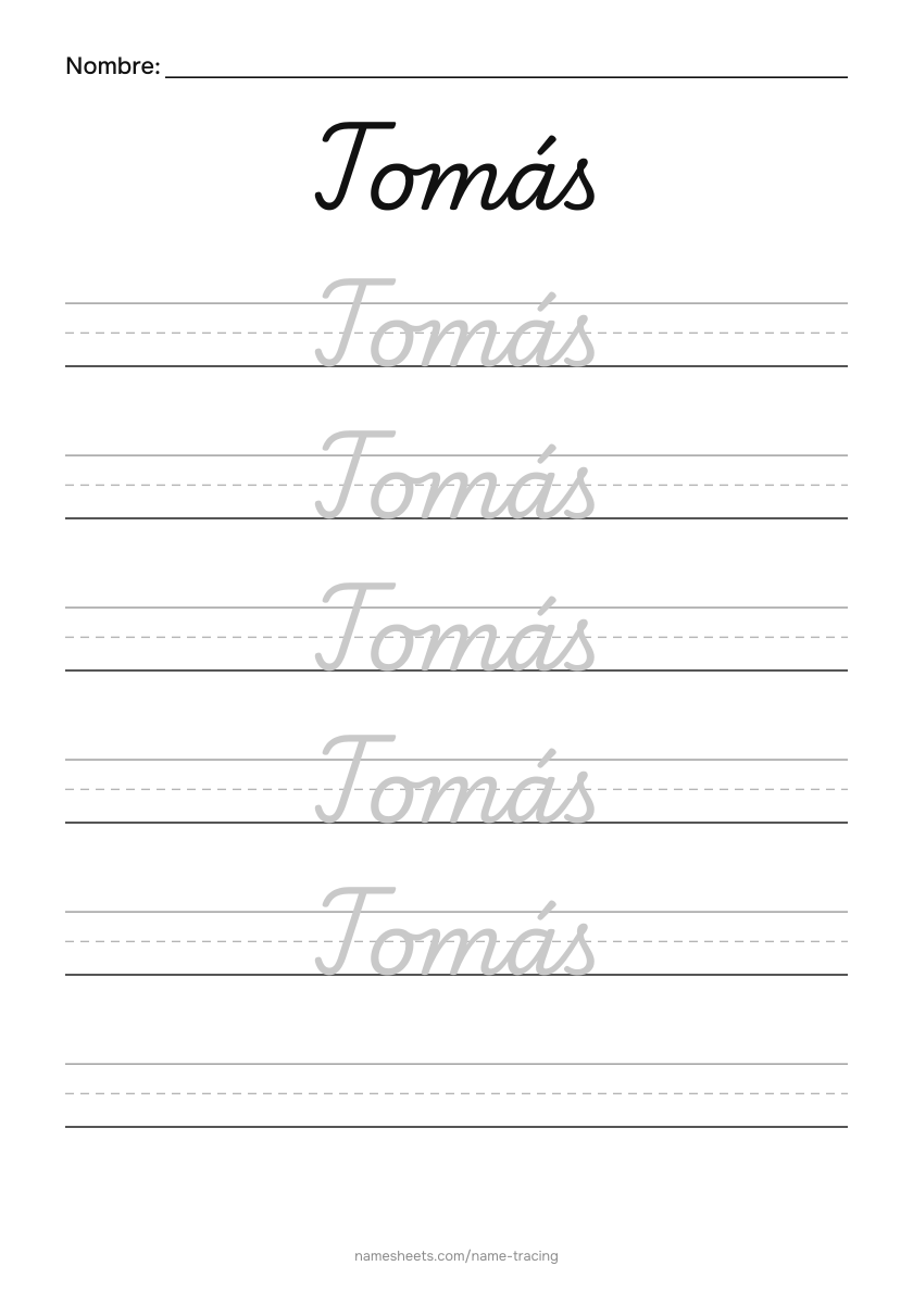 Cursiva: Tomás