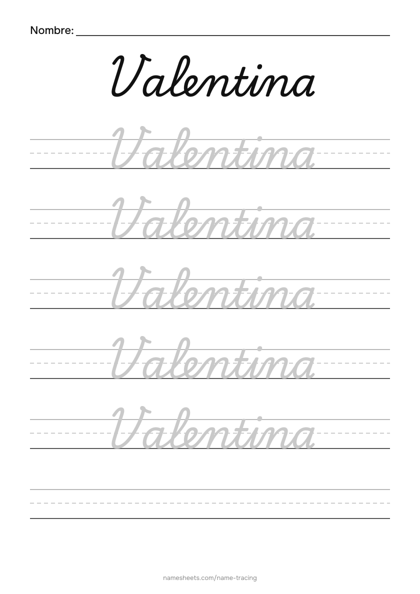 Cursiva: Valentina