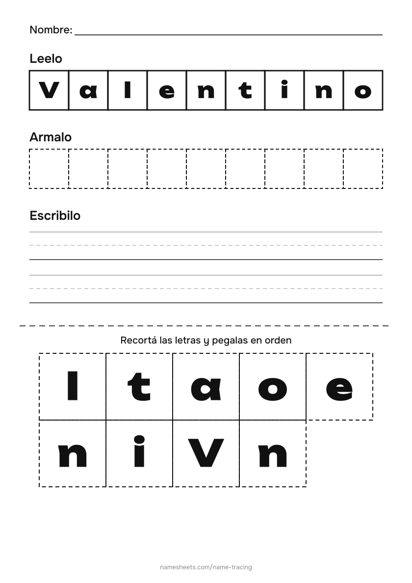 Recortar y pegar: Valentino
