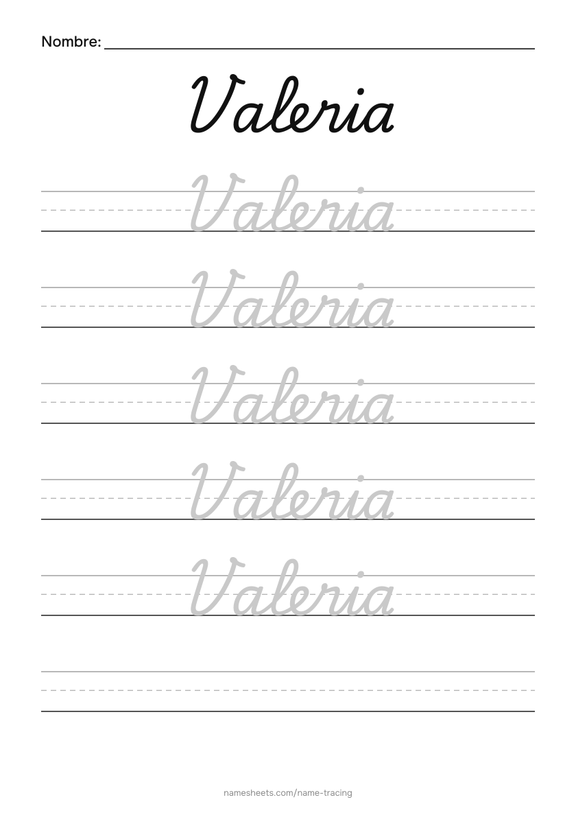Cursiva: Valeria