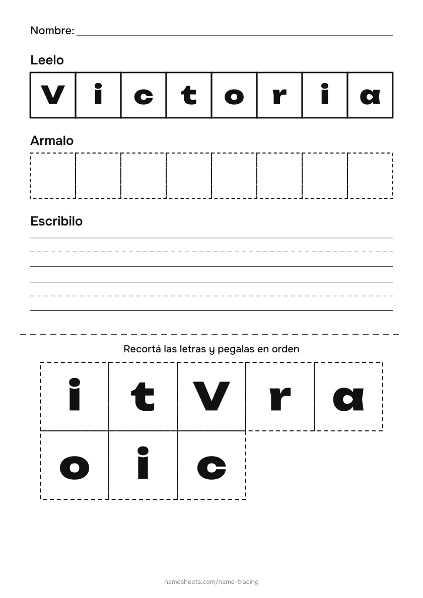 Recortar y pegar: Victoria