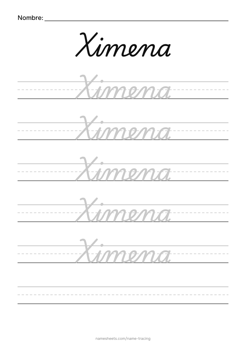 Cursiva: Ximena
