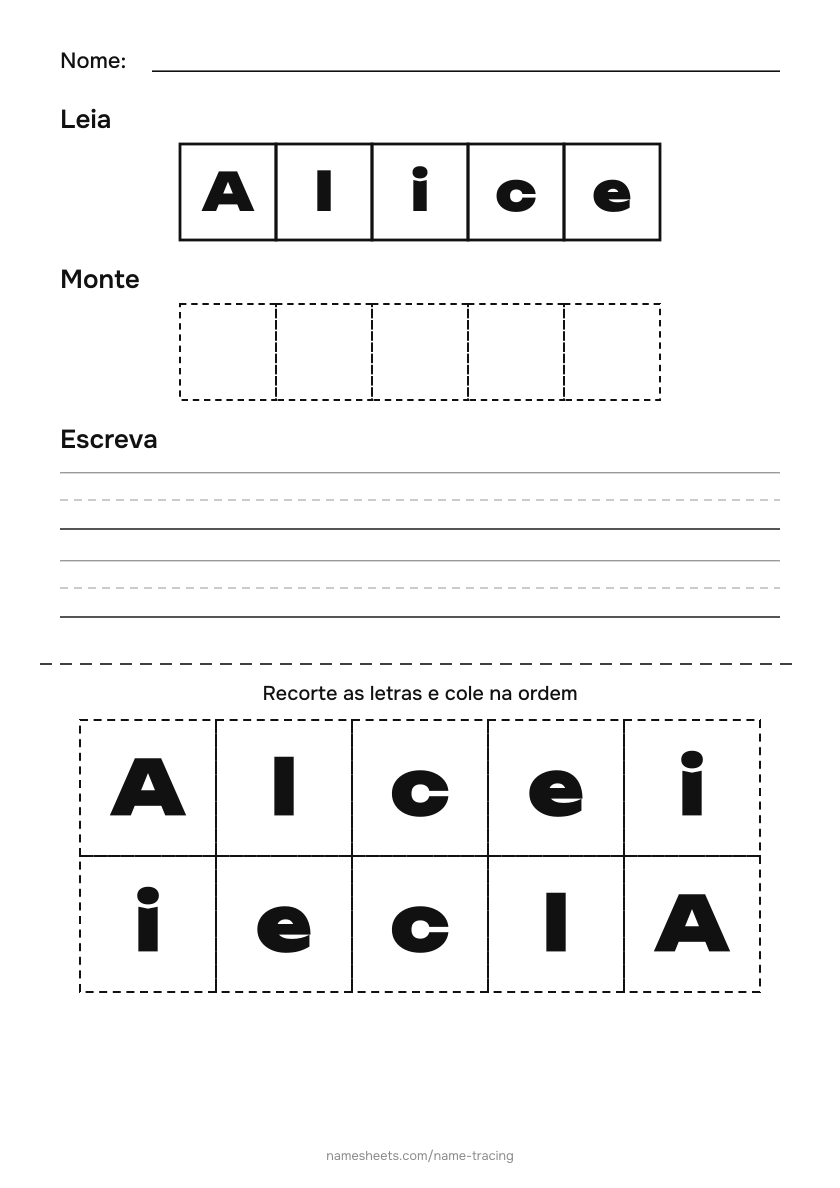 Recortar e colar: Alice