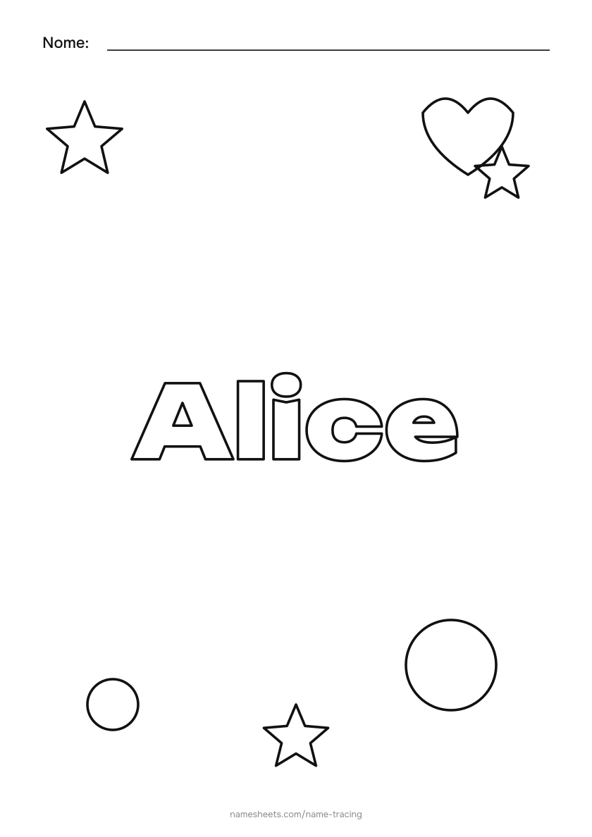 Para colorir: Alice