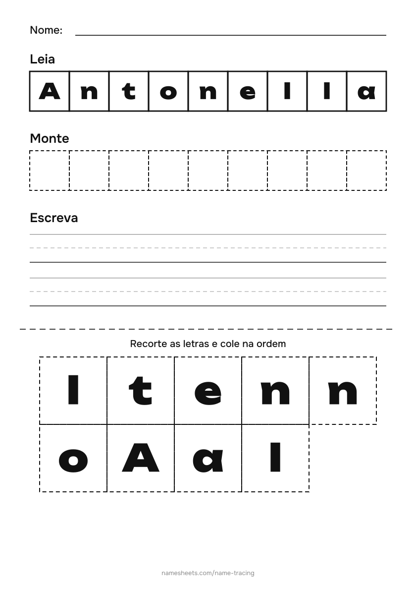 Recortar e colar: Antonella